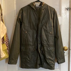 Frank & Oak Olive Green Waxed Cotton Jacket
